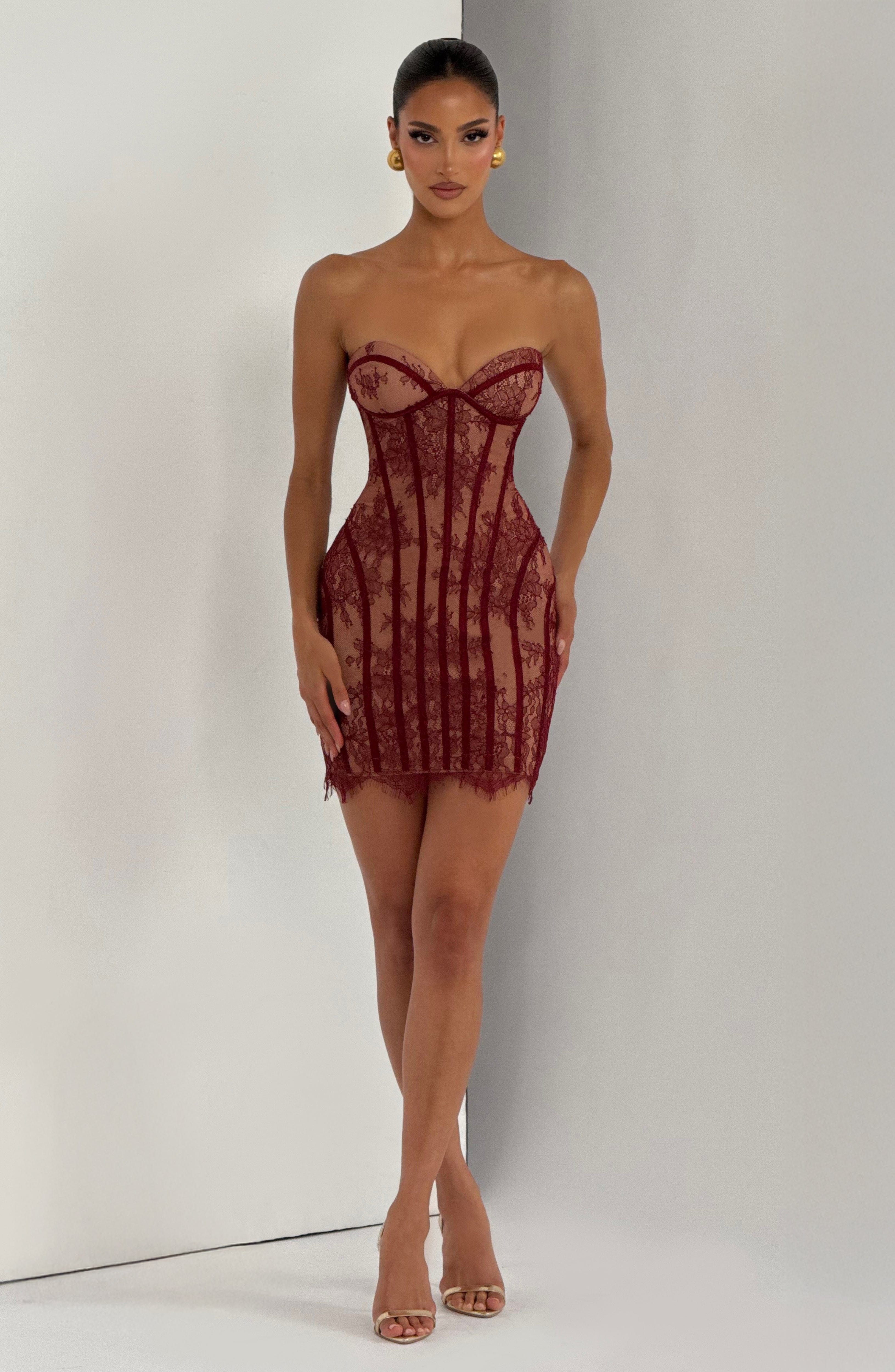 Sian Mini Dress - Burgundy
